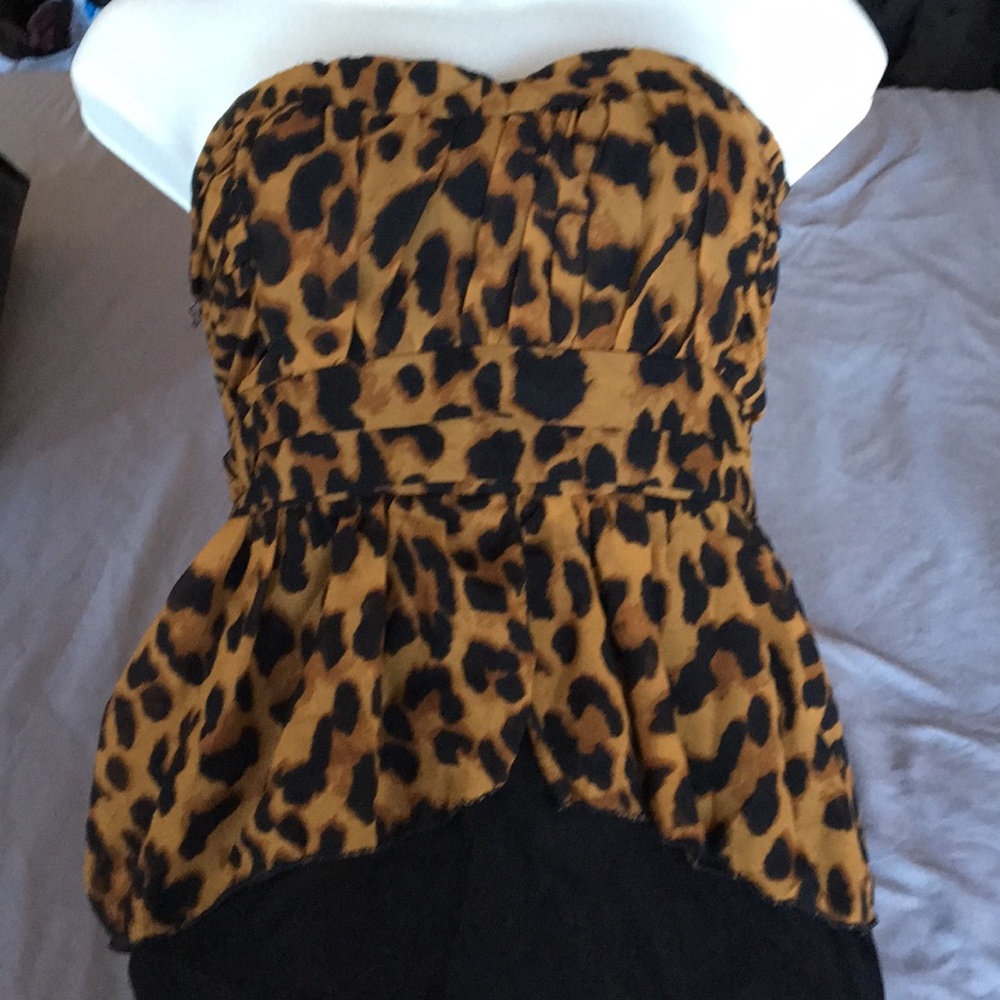 🎁GIFTED🎁 ENLIN Leopard Black Strapless Dress - Picture 8 of 8